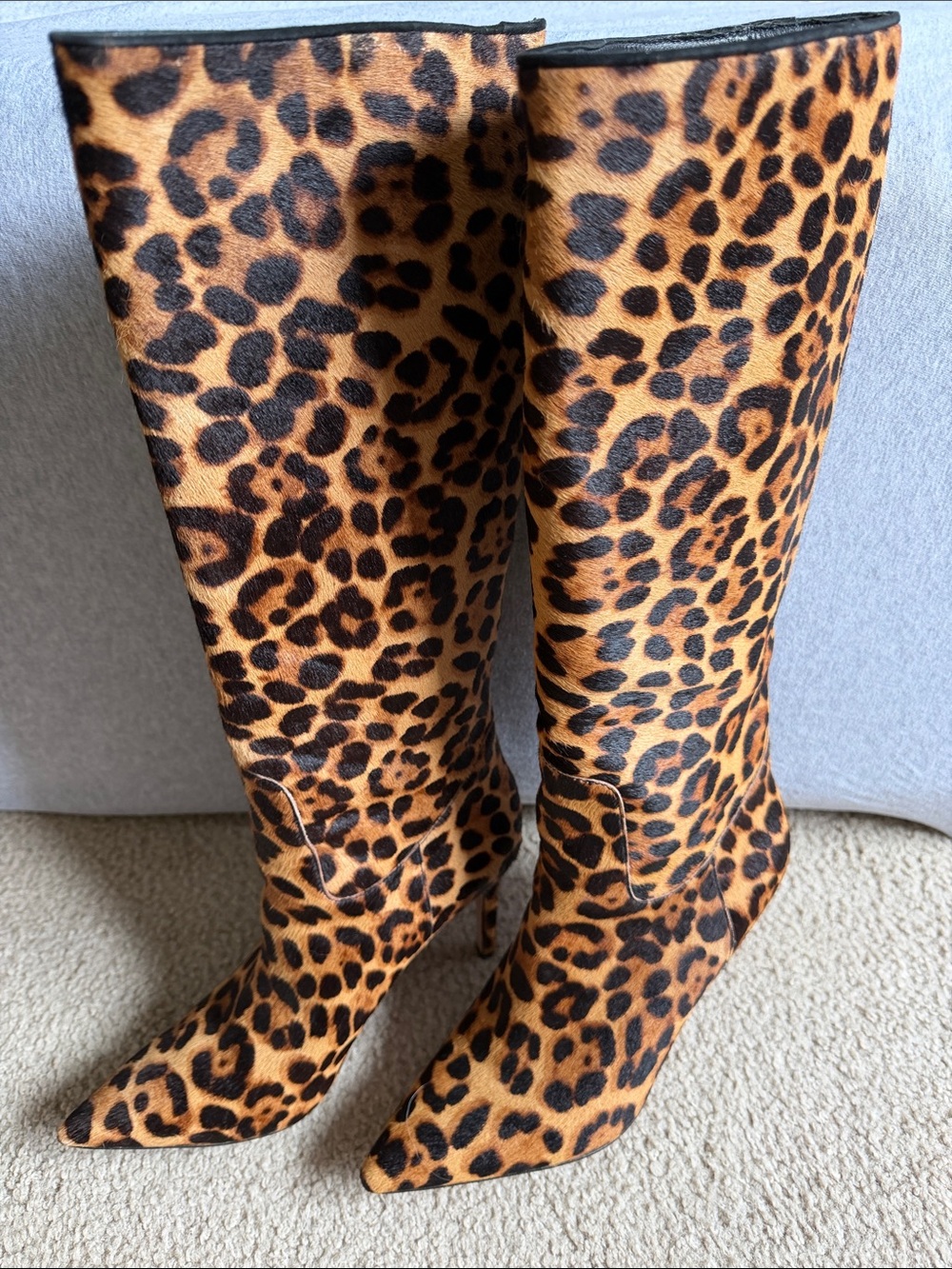 J.Crew Pull On Leopard Calf Hair Boots Size 7.5